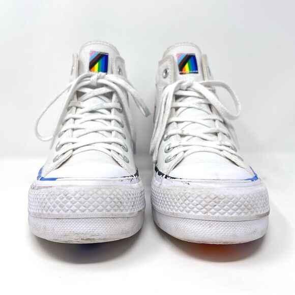 Converse Pride Rainbow Chuck Taylor All Star High Top Lift Platform Sneakers 6.5 - Picture 8 of 10